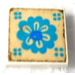 LEGO blanc Tuile 2 x 2 sans rainure avec Bleu Fleur Autocollant sans rainure