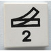 LEGO blanc Tuile 2 x 2 sans rainure avec Train Track Switch indiquer La gauche et &quot;2&quot; sans rainure