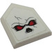 LEGO White Tile 2 x 3 Pentagonal with Face with Red Eyes Sticker (22385)