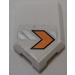 LEGO White Tile 2 x 3 Pentagonal with Orange Arrow (left) Sticker (22385)