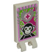 LEGO White Tile 2 x 3 with Horizontal Clips with Monkey and Veterinarian Sign Sticker (Thick Open &#039;O&#039; Clips) (30350)