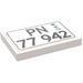 LEGO White Tile 2 x 3 with &#039;PN -77 942&#039; Sticker (26603)