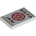 LEGO White Tile 2 x 3 with Red Circle, Asian Characters (26603 / 34887)