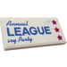 LEGO White Tile 2 x 4 with 3 Stars and &quot;Annual, LEAGUE, ary Party&quot; Sticker (87079)