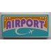 LEGO Wit Tegel 2 x 4 met &#039;AIRPORT&#039; Sticker (87079)