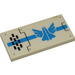 LEGO White Tile 2 x 4 with Blue Galaxy Squad Logo and Black Grille (Left) Sticker (87079)