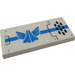 LEGO White Tile 2 x 4 with Blue Galaxy Squad Logo and Black Oval Holes Grille (Right) Sticker (87079)