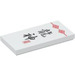 LEGO White Tile 2 x 4 with Chinese logogram for &#039;Dragon God&#039; (87079 / 93871)