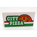 LEGO White Tile 2 x 4 with &#039;CITY PIZZA&#039; Sticker (87079)