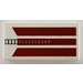 LEGO White Tile 2 x 4 with Dark Red Stripes and Vent Sticker (87079)