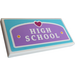 LEGO White Tile 2 x 4 with High School Sign and Heart Sticker (87079)