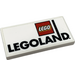 LEGO White Tile 2 x 4 with LegoLand Logo Sticker (87079)