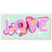 LEGO White Tile 2 x 4 with &#039;LOVE&#039; Sticker (87079)