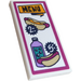 LEGO White Tile 2 x 4 with &#039;MENU&#039;, &#039;2&#039;, &#039;5&#039;, Hot Dogs and Drink Sticker (87079)
