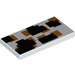 LEGO White Tile 2 x 4 with Orange and black squares (87079 / 100454)