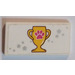 LEGO White Tile 2 x 4 with Puppy paw print trophy Sticker (87079)