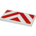 LEGO White Tile 2 x 4 with Red and White Chevron Danger Stripes Sticker (87079)