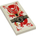 LEGO White Tile 2 x 4 with Red Dragon and Lock Sticker (87079)