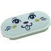 LEGO White Tile 2 x 4 with Rounded Ends with Rabbit Face Sticker (66857)