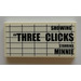 LEGO White Tile 2 x 4 with &#039;SHOWING THREE CLICKS STARRING MINNIE&#039; Movie Sign Sticker (87079)