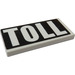 LEGO White Tile 2 x 4 with &#039;TOLL&#039; Sticker (87079)