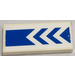 LEGO White Tile 2 x 4 with White and Blue Arrows Sticker (87079)