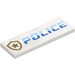 LEGO White Tile 2 x 6 with Gold Badge and &#039;POLICE&#039; (69729 / 101358)