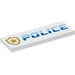 LEGO blanc Tuile 2 x 6 avec Gold Badge et &#039;Police&#039; (69729 / 101358)