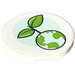 LEGO Wit Tegel 3 x 3 Rond met Earth, Plant Sticker (67095)