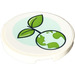 LEGO White Tile 3 x 3 Round with Earth, Plant Sticker (67095)