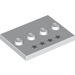 LEGO White Tile 3 x 4 with Four Studs with Four Silver Stars (17836 / 26867)
