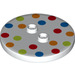 LEGO blanc Tuile 4 x 4 Rond avec 2 Goujons avec Coloured Dots (32627 / 33490)