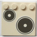 LEGO blanc Tuile 4 x 4 avec Goujons sur Bord avec 2 cooking plates (La gauche) Autocollant (6179)