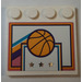 LEGO White Tile 4 x 4 with Studs on Edge with Basketball and gold stars Sticker (6179)