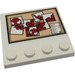 LEGO White Tile 4 x 4 with Studs on Edge with Cake List and Spider-Man Photos Sticker (6179)