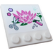 LEGO White Tile 4 x 4 with Studs on Edge with Flower, Scissors and Marker Pen Sticker (6179)