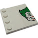 LEGO White Tile 4 x 4 with Studs on Edge with Joker Funhouse Head (Right) Sticker (6179)