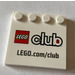 LEGO Weiß Fliese 4 x 4 mit Bolzen auf Kante mit Lego Club Dekoration (6179)