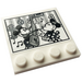 LEGO blanc Tuile 4 x 4 avec Goujons sur Bord avec Mickey, Minnie Mouse, Guitar, Music Notes Autocollant (6179)