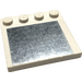 LEGO White Tile 4 x 4 with Studs on Edge with Mirror Sticker (6179)