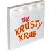 LEGO White Tile 4 x 4 with Studs on Edge with Red and Yellow The Krusty Krab Sticker (6179)