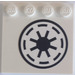 LEGO White Tile 4 x 4 with Studs on Edge with Star Wars Republic Logo Sticker (6179)