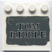 LEGO White Tile 4 x 4 with Studs on Edge with Tom Riddle Tombstone Sticker (6179)