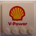 LEGO blanc Tuile 4 x 4 avec Goujons sur Bord avec &quot;V-Power&quot; Autocollant (6179)