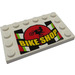 LEGO Weiß Fliese 4 x 6 mit Noppen auf 3 Edges mit &#039;BIKE SHOP&#039; Aufkleber (6180)