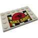 LEGO blanc Tuile 4 x 6 avec Goujons sur 3 Edges avec &#039;BIKE SHOP&#039; Autocollant (6180)