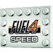 LEGO Wit Tegel 4 x 6 met Noppen aan 3 Edges met &#039;FUEL4 SPEED&#039; Sticker (6180)