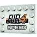 LEGO White Tile 4 x 6 with Studs on 3 Edges with &#039;FUEL4 SPEED&#039; Sticker (6180)