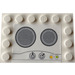 LEGO White Tile 4 x 6 with Studs on 3 Edges with Studs on Edges Stove Top Sticker (6180)