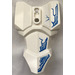 LEGO blanc Torse avec Indented Waist et Hanche Armor avec Bleu et blanc Fracture Modèle Autocollant (90652)